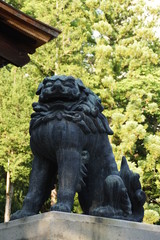 阿形の狛犬の表情