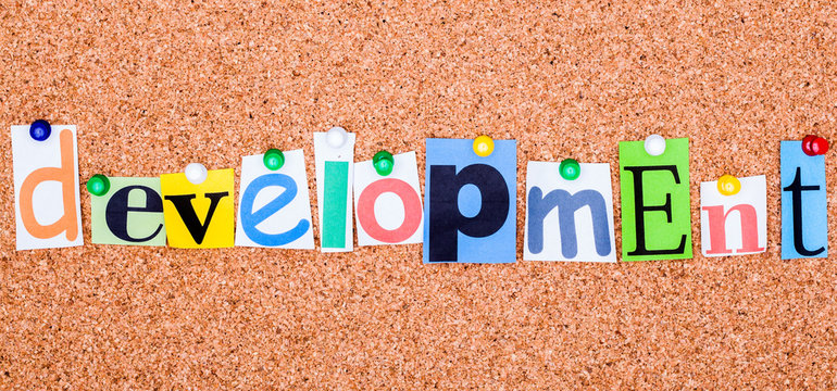 The word DEVELOPMENT on a bulletin board