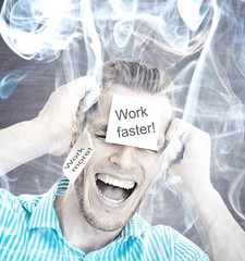 Stress Konzept - Rauchender Kopf