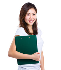 Fototapeta premium Woman with clipboard
