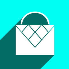 Icon suitcase of rhombus with long shadow