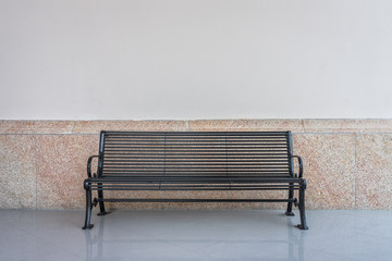 Black iron bench in vintage design