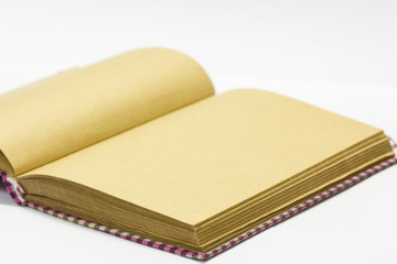 open book on white background