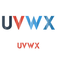U V W X - Colorful Layered Modern Font