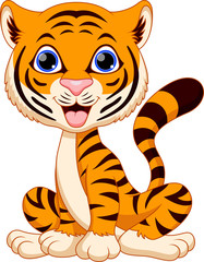 Fototapeta na wymiar Cute tiger cartoon
