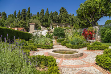 Nice, France. Garden of the monastery of Notre Dame de Simie