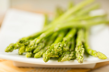 Bunch of fresh asparagus tie-up