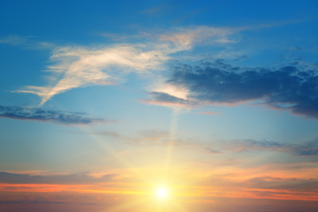 the sun above the horizon