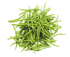 Green beans isolated on a white background