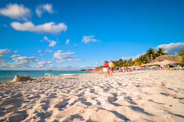 long exposure of Playa del Norte beach in Isla Mujeres, Mexico