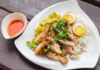 stewed pork leg on rice