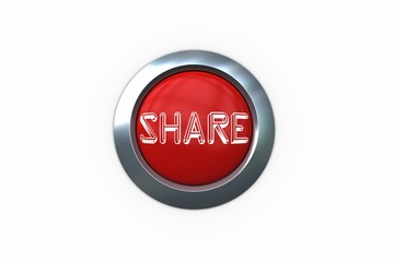 Share on digitally generated red push button