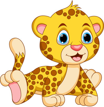 Cute baby cheetah cartoon