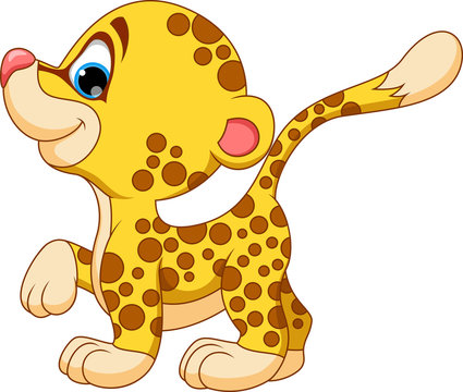 Cute baby cheetah cartoon