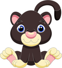 Cute black panther cartoon © irwanjos