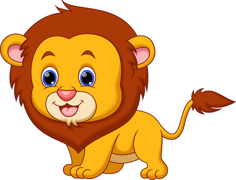 Cute baby lion cartoon