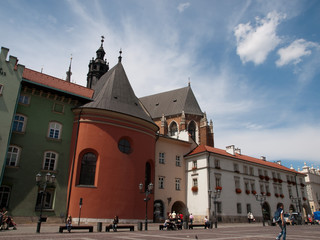 Fototapeta View of buildings at Little Market Square in Krakow obraz