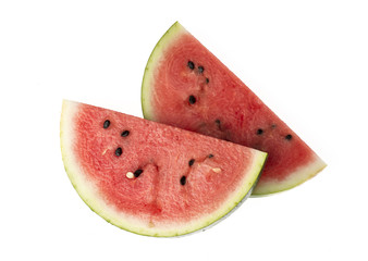 slices of water melon on white background