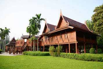 Thai style traditional wooden house - 67615553