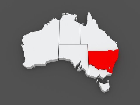 Map Of New South Wales. Australia.