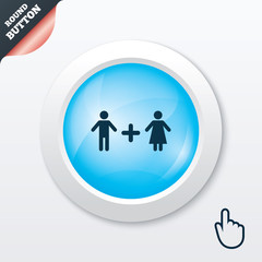 Couple sign icon. Male plus female. Lovers.