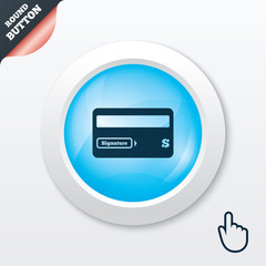 Credit card sign icon. Debit card symbol.