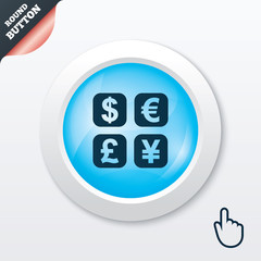 Currency exchange sign icon. Currency converter