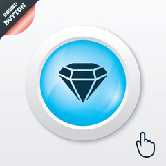 Diamond sign icon. Jewelry symbol. Gem stone.