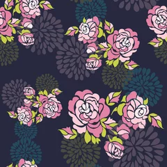 Möbelaufkleber Seamless roses pattern © ka_lou