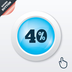 40 percent discount sign icon. Sale symbol.