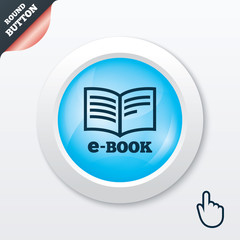 E-Book sign icon. Electronic book symbol.