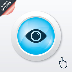 Eye sign icon. Publish content button.