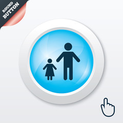 One-parent family with one child sign icon.