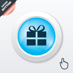 Gift box sign icon. Present symbol.