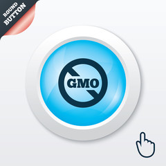 No GMO sign. Without Genetically modified food.