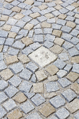 Bodenbelag aus Granitsteinen