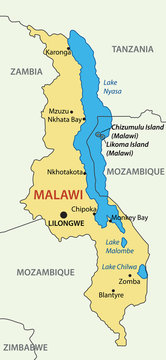 Republic of Malawi - vector map