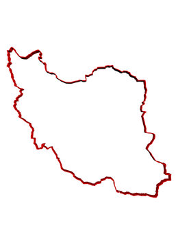 kırmızı renkli iran haritası