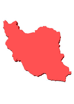 kırmızı renkli iran haritası