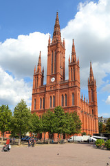 Fototapeta premium Wiesbaden, Marktkirche, Schloßplatz (Juli 2014)