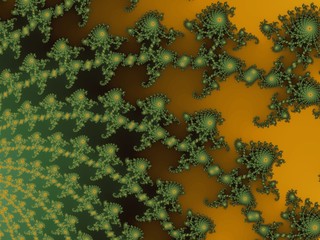 Green fractal background worth patterned spirals