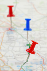 Route Marked on a Map