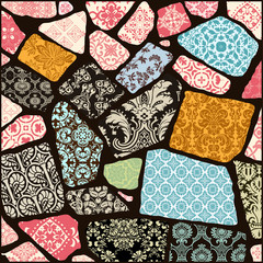 Vector. Cracked baroque background