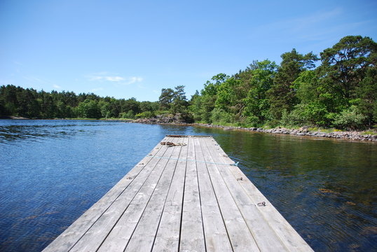 Summer idyll on a lonely Swedish fjord