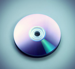 Closeup stack of few compact discs