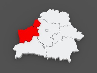 Fototapeta premium Map of Grodno region. Belarus.