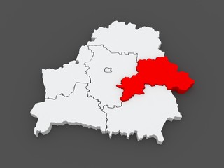 Obraz premium Map of Mogilev region. Belarus.