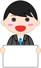 スーツ男性イラスト　メッセージ