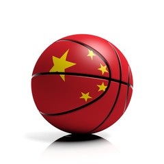 Basketball ball flag of China isolated on white background