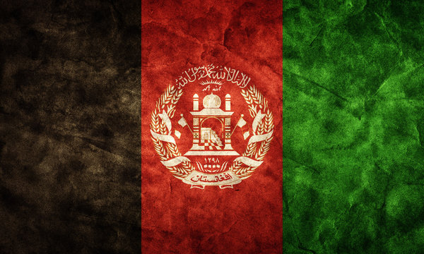 Afghanistan grunge flag. Item from my vintage flags collection